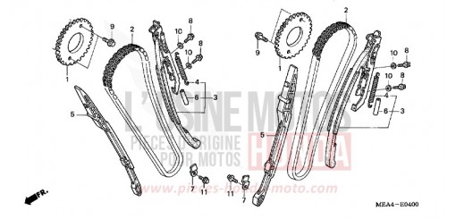 CHAINE A CAMES/TENDEUR VTX1300S3 de 2003